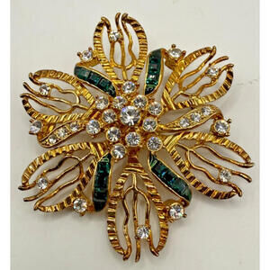 JBK, Camrose & Kross, Jackie Kennedy Collection Floral Brooch, Vintage, Green